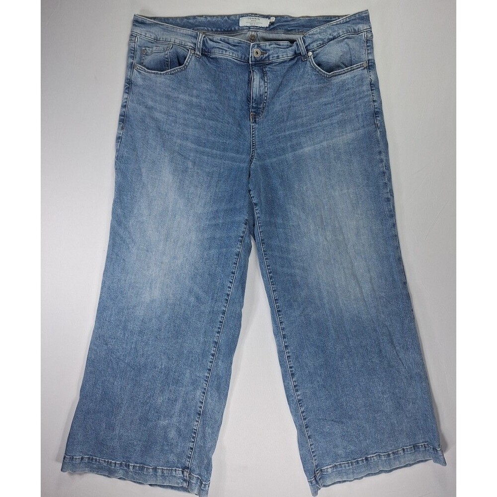 Torrid Jeans Womens 24R Blue Acid Wash First At Fit 5 Pocket Crop Capri